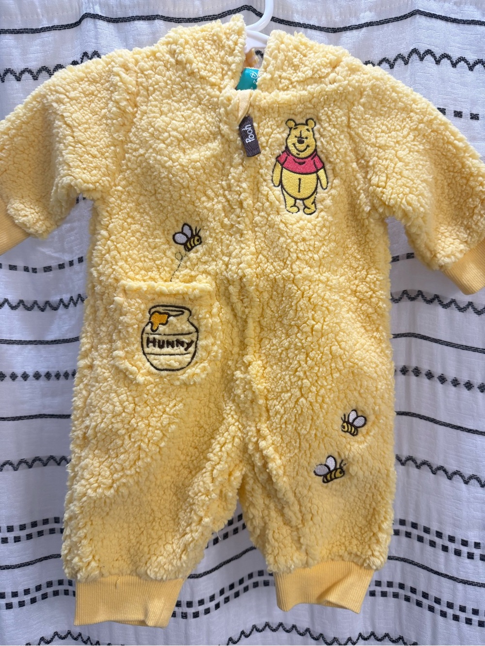 Disney Yellow Plush Winnie the Pooh Footie Romper